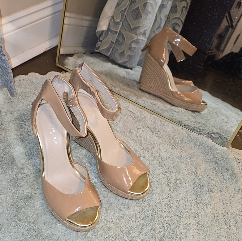 Kenneth Cole NY Wedges, 8.5, nude
